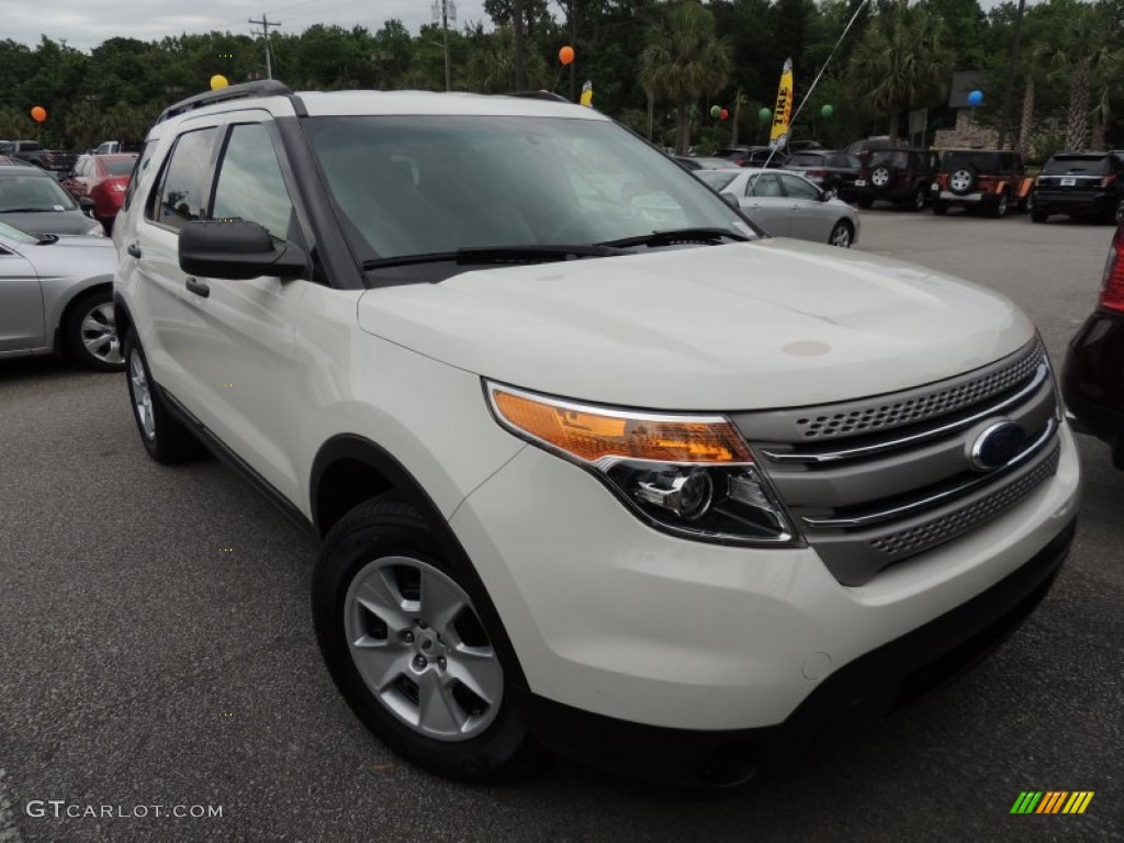 2012 Explorer FWD - White Suede / Medium Light Stone photo #1