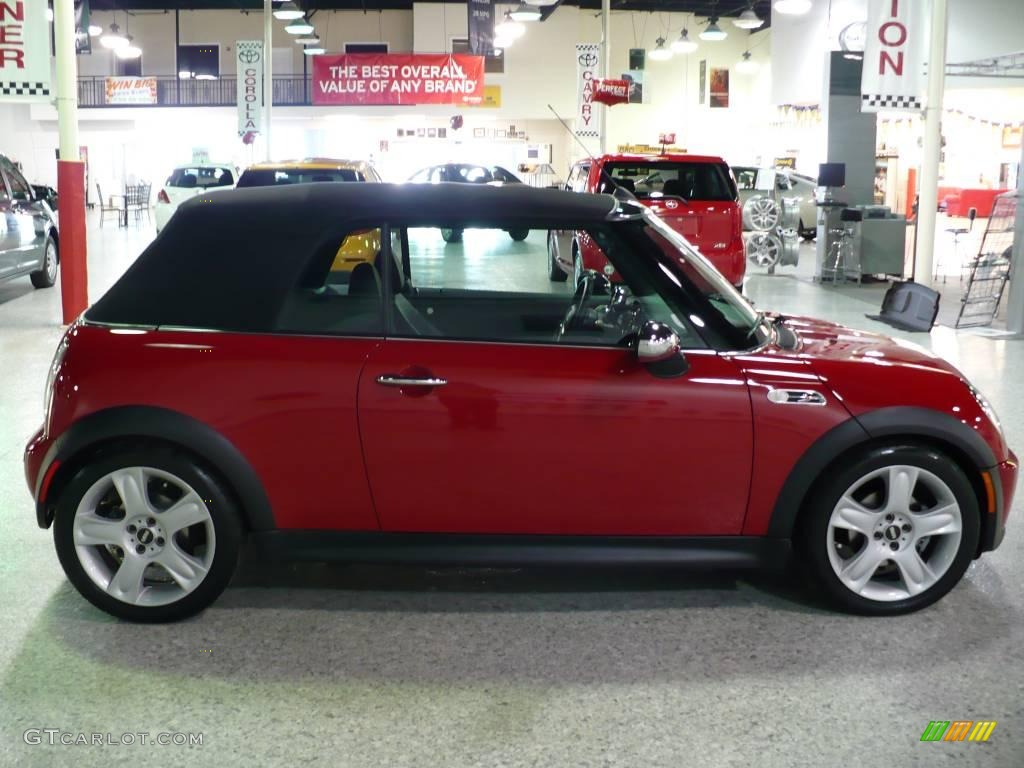 2006 Cooper S Convertible - Chili Red / Black/Panther Black photo #8