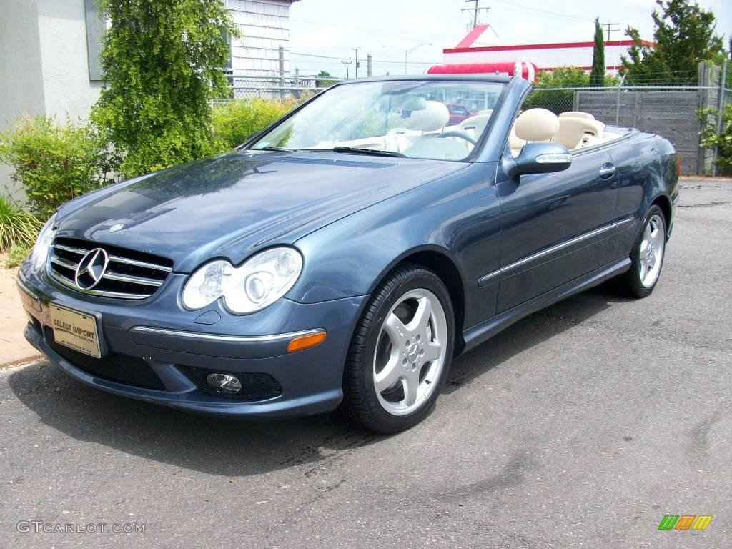 2004 CLK 500 Cabriolet - Cadet Blue Metallic / Stone photo #3