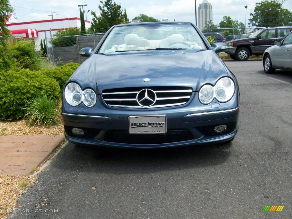 2004 CLK 500 Cabriolet - Cadet Blue Metallic / Stone photo #4