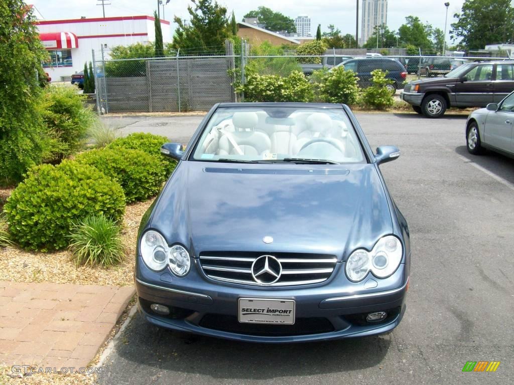 2004 CLK 500 Cabriolet - Cadet Blue Metallic / Stone photo #5