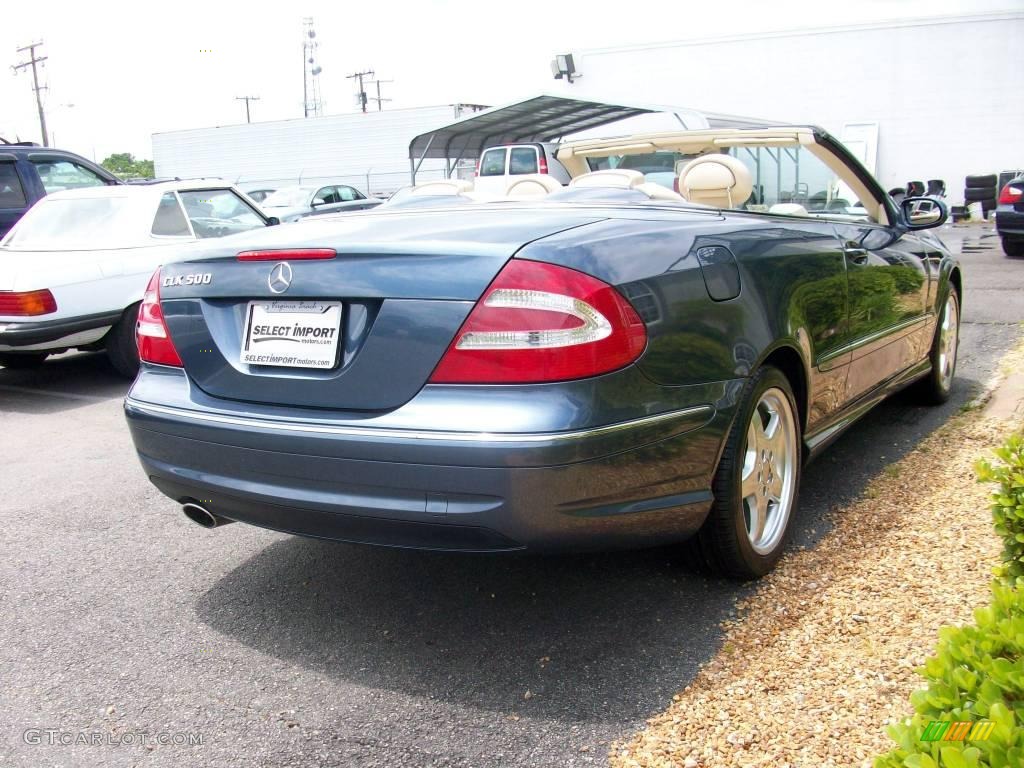 2004 CLK 500 Cabriolet - Cadet Blue Metallic / Stone photo #8