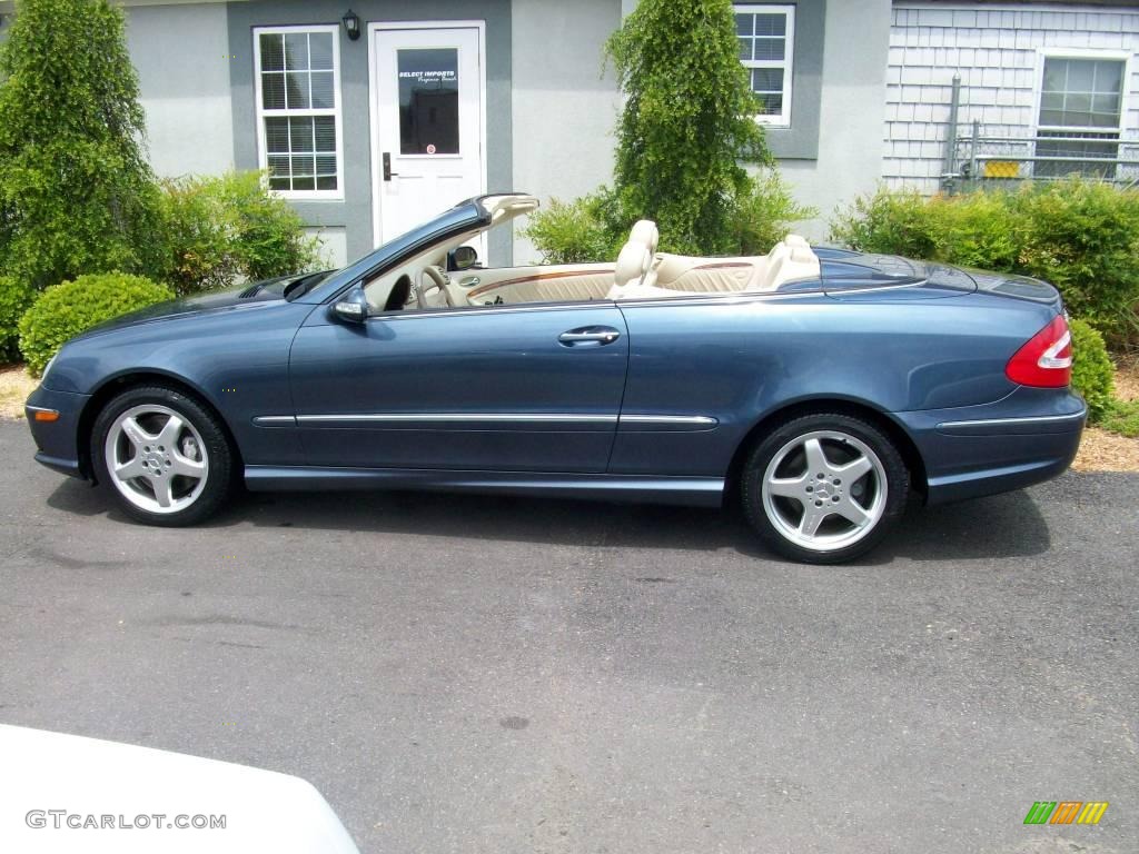 2004 CLK 500 Cabriolet - Cadet Blue Metallic / Stone photo #12