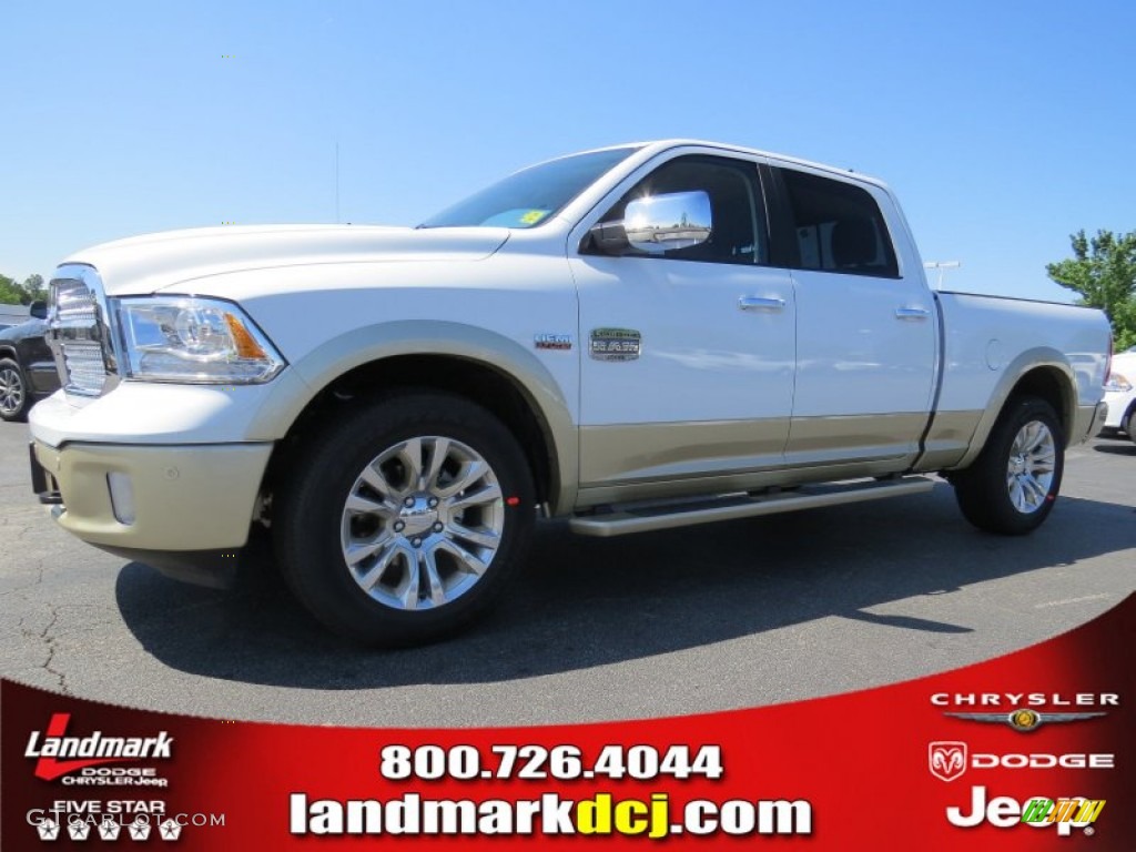 2014 1500 Laramie Longhorn Crew Cab - Bright White / Canyon Brown/Light Frost Beige photo #1
