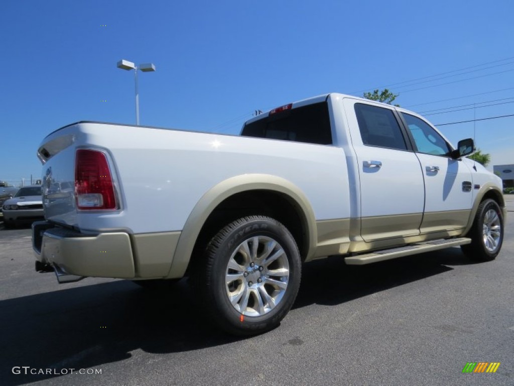 2014 1500 Laramie Longhorn Crew Cab - Bright White / Canyon Brown/Light Frost Beige photo #3