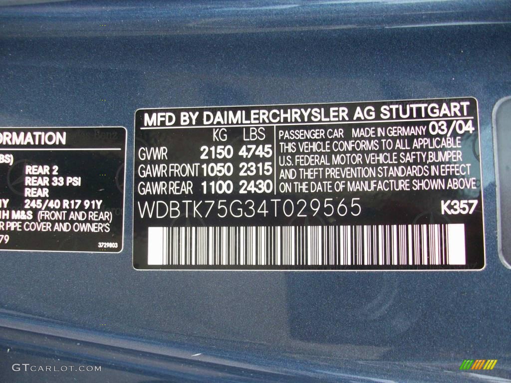 2004 CLK 500 Cabriolet - Cadet Blue Metallic / Stone photo #39