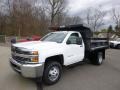 Front 3/4 View of 2015 Silverado 3500HD WT Regular Cab Dump Truck