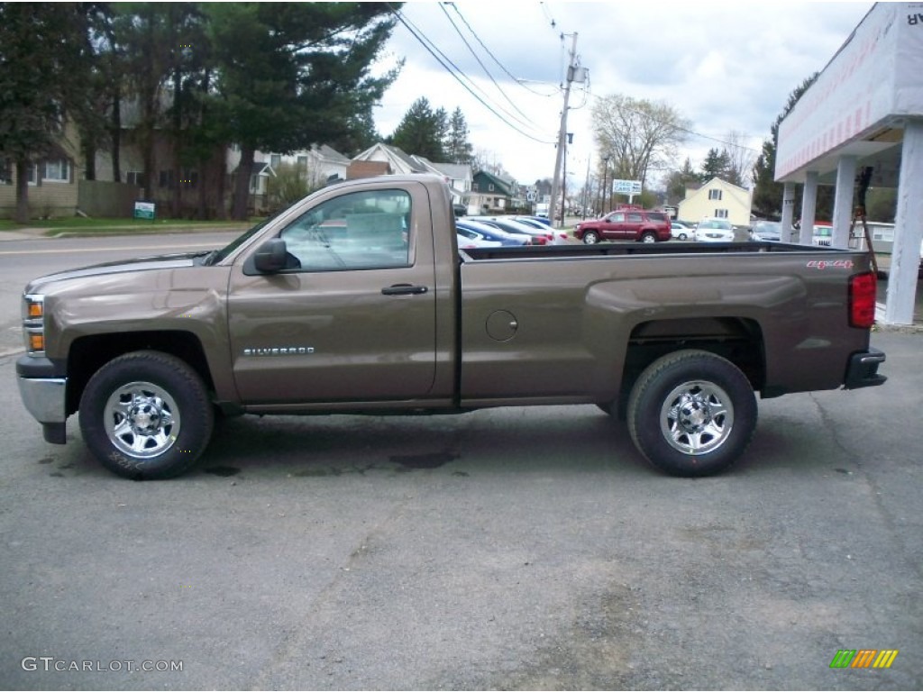 2014 Silverado 1500 WT Regular Cab 4x4 - Brownstone Metallic / Jet Black/Dark Ash photo #1