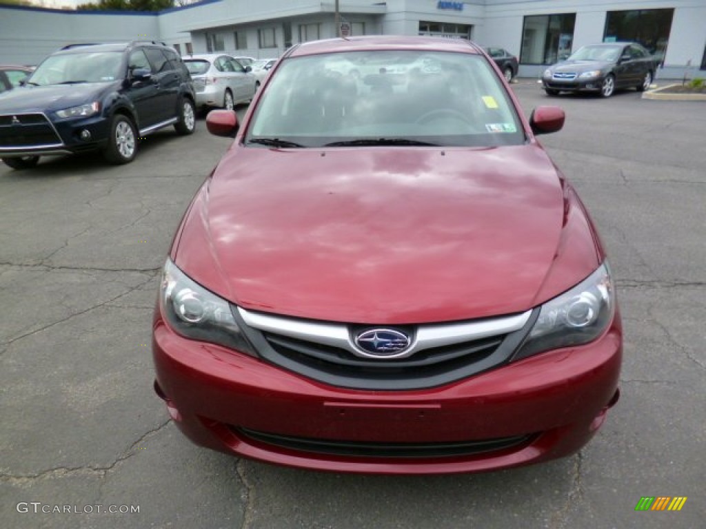2010 Impreza 2.5i Sedan - Camellia Red Pearl / Carbon Black photo #2