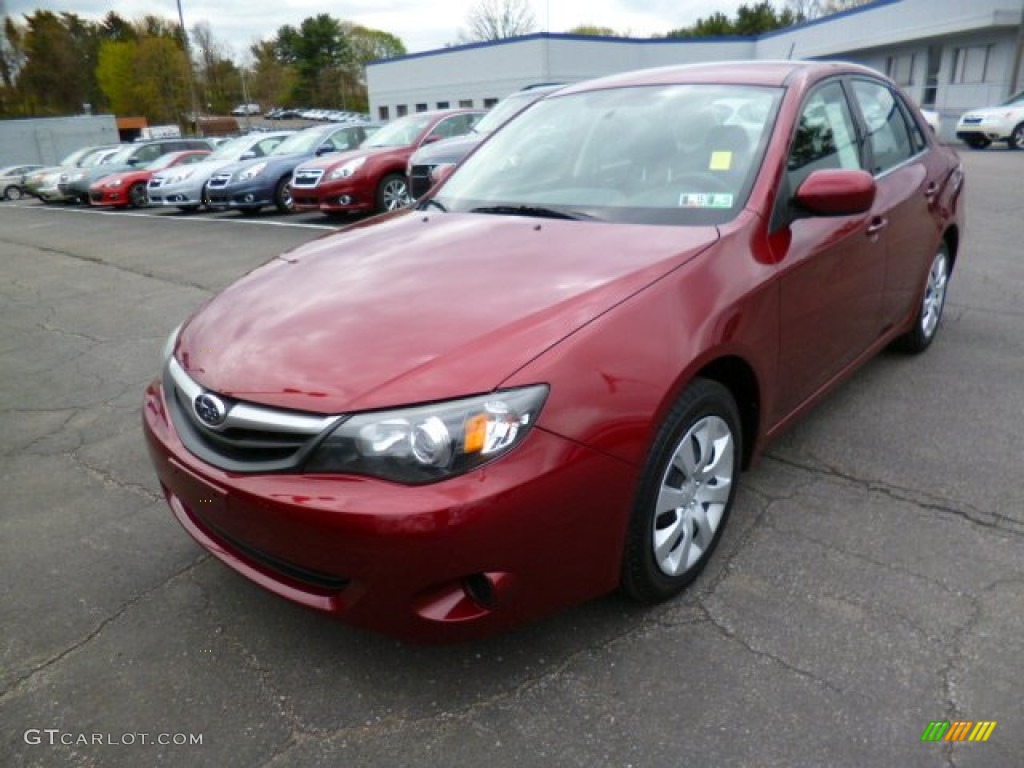 2010 Impreza 2.5i Sedan - Camellia Red Pearl / Carbon Black photo #3