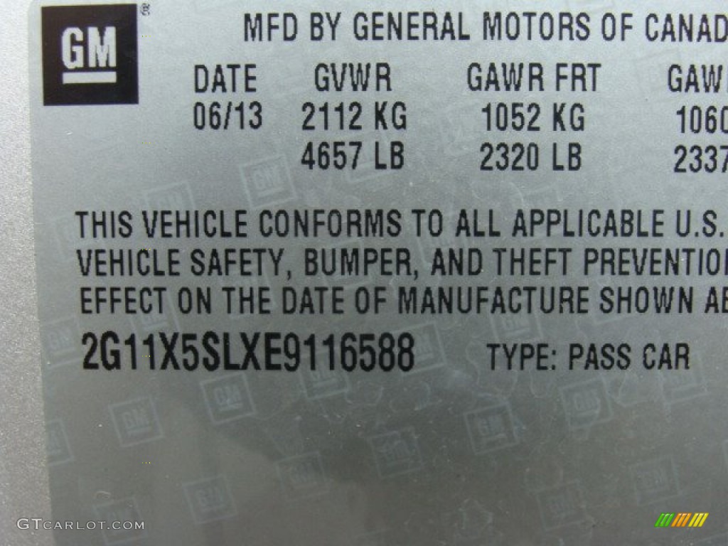 2014 Chevrolet Impala LS Info Tag Photos