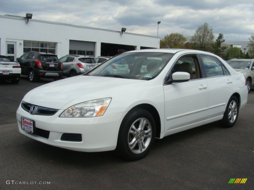 2007 Accord EX Sedan - Taffeta White / Ivory photo #1