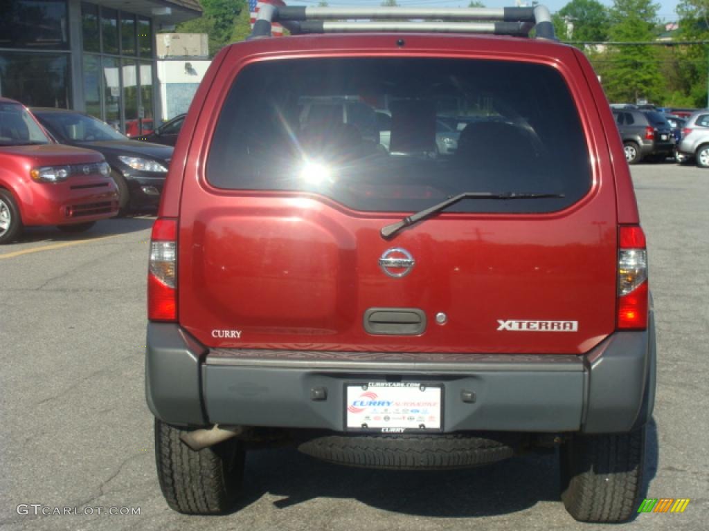 2004 Xterra SE 4x4 - Thermal Red Metallic / Gray photo #4