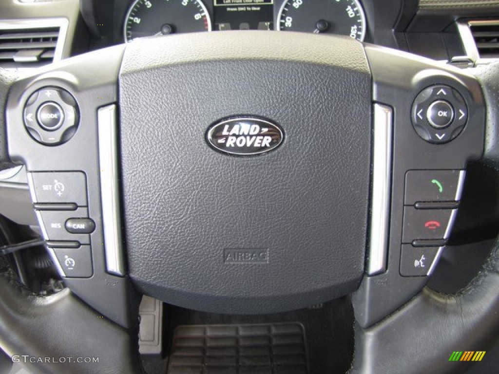 2010 Land Rover Range Rover Sport HSE Ebony/Lunar Stitching Steering Wheel Photo #93122196