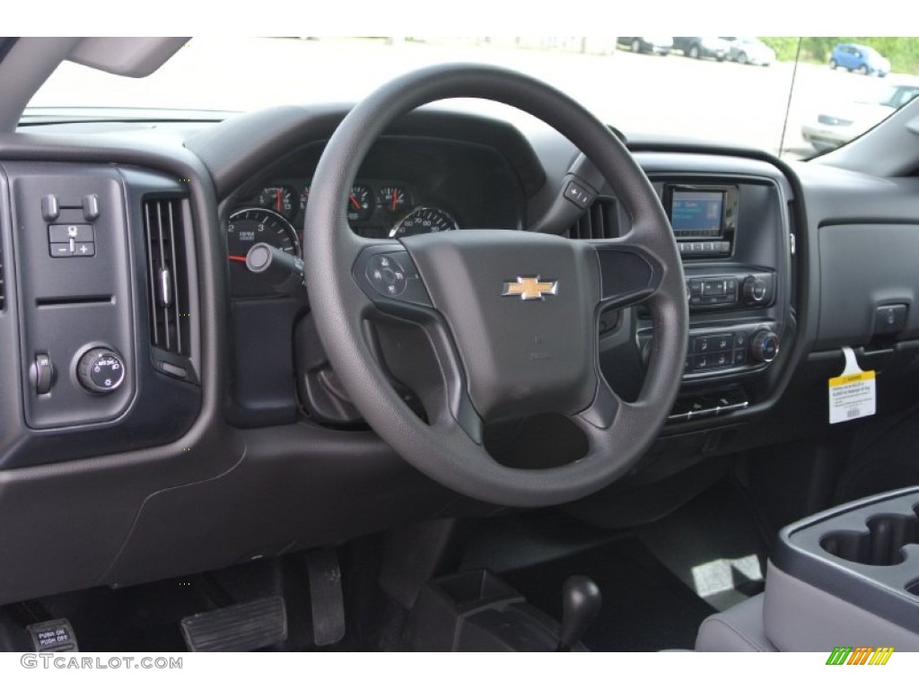 2015 Chevrolet Silverado 3500HD WT Crew Cab Dual Rear Wheel 4x4 Jet Black/Dark Ash Dashboard Photo #93130557