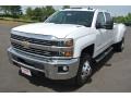 2015 Summit White Chevrolet Silverado 3500HD LTZ Crew Cab Dual Rear Wheel 4x4  photo #2