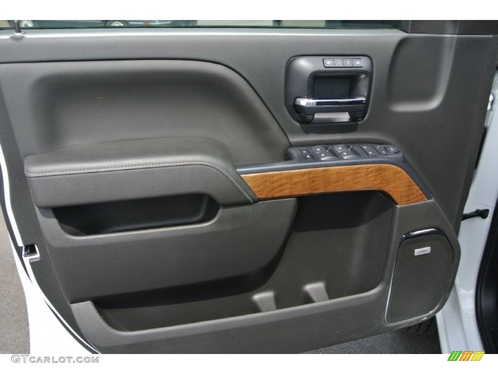 2015 Chevrolet Silverado 3500HD LTZ Crew Cab Dual Rear Wheel 4x4 Jet Black Door Panel Photo #93130665