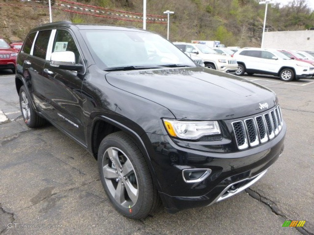 Brilliant Black Crystal Pearl 2014 Jeep Grand Cherokee Overland 4x4 Exterior Photo #93131343