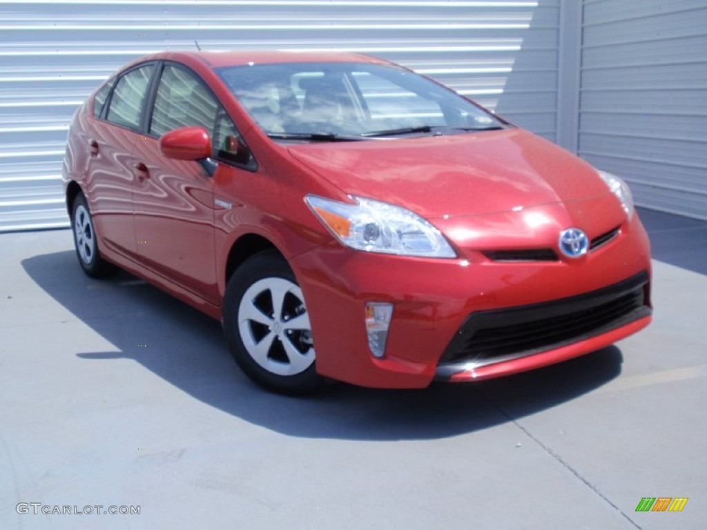 2014 Prius Two Hybrid - Barcelona Red Metallic / Bisque photo #1