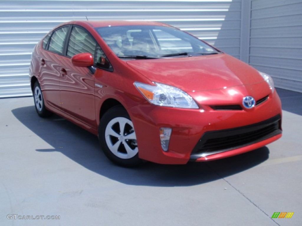 2014 Prius Two Hybrid - Barcelona Red Metallic / Bisque photo #2