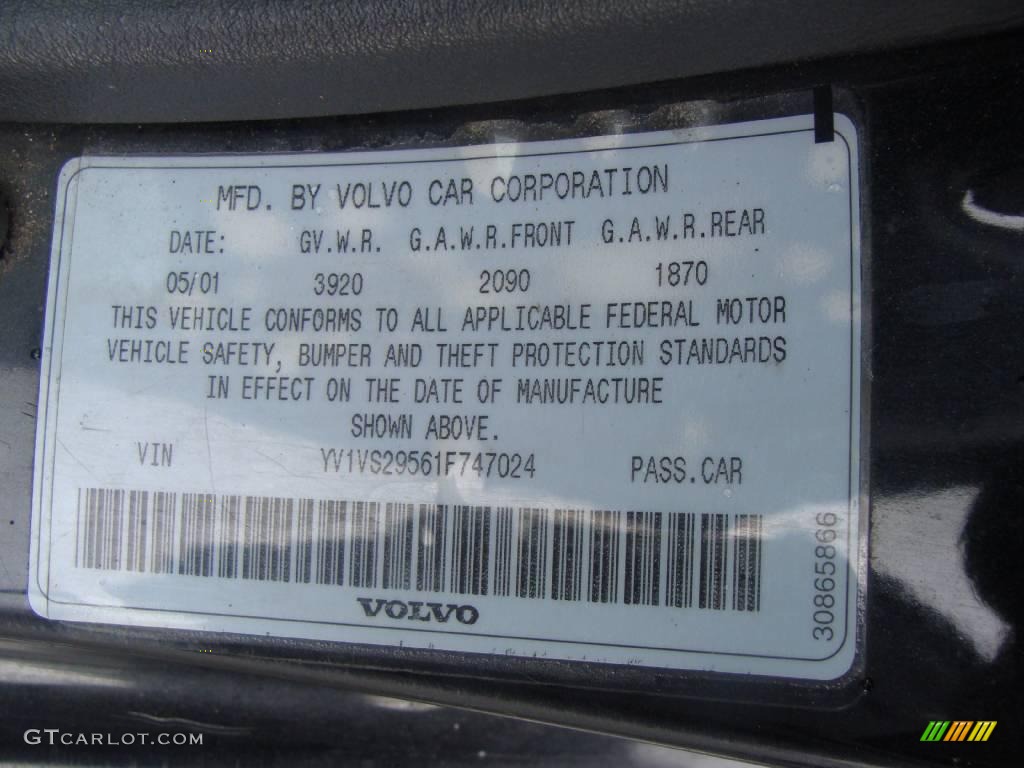 2001 S40 1.9T - Midnight Black Metallic / Off Black photo #16