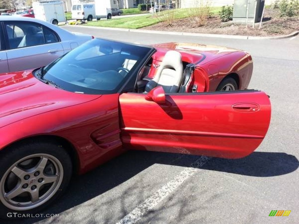 1999 Corvette Convertible - Magnetic Red Metallic / Light Oak photo #1