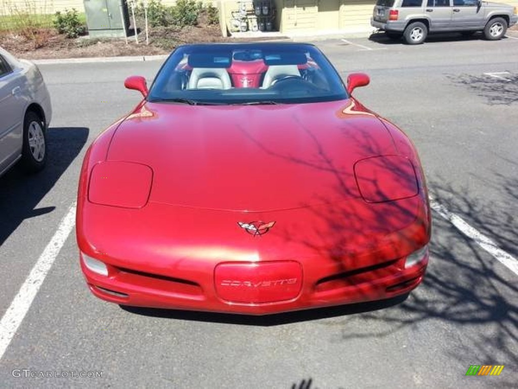 1999 Corvette Convertible - Magnetic Red Metallic / Light Oak photo #5