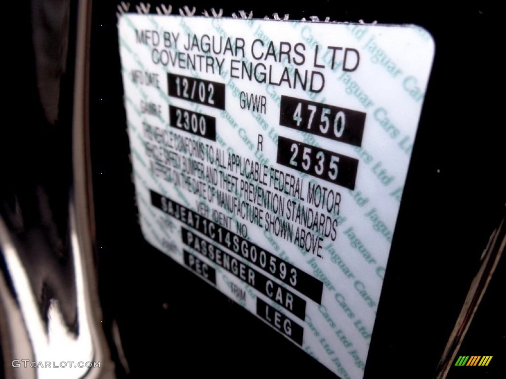 2004 Jaguar XJ XJ8 Color Code Photos