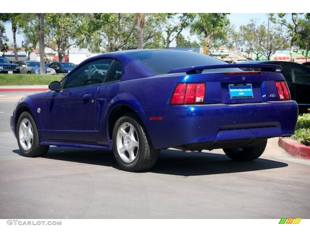 2004 Mustang V6 Coupe - Sonic Blue Metallic / Medium Graphite photo #2
