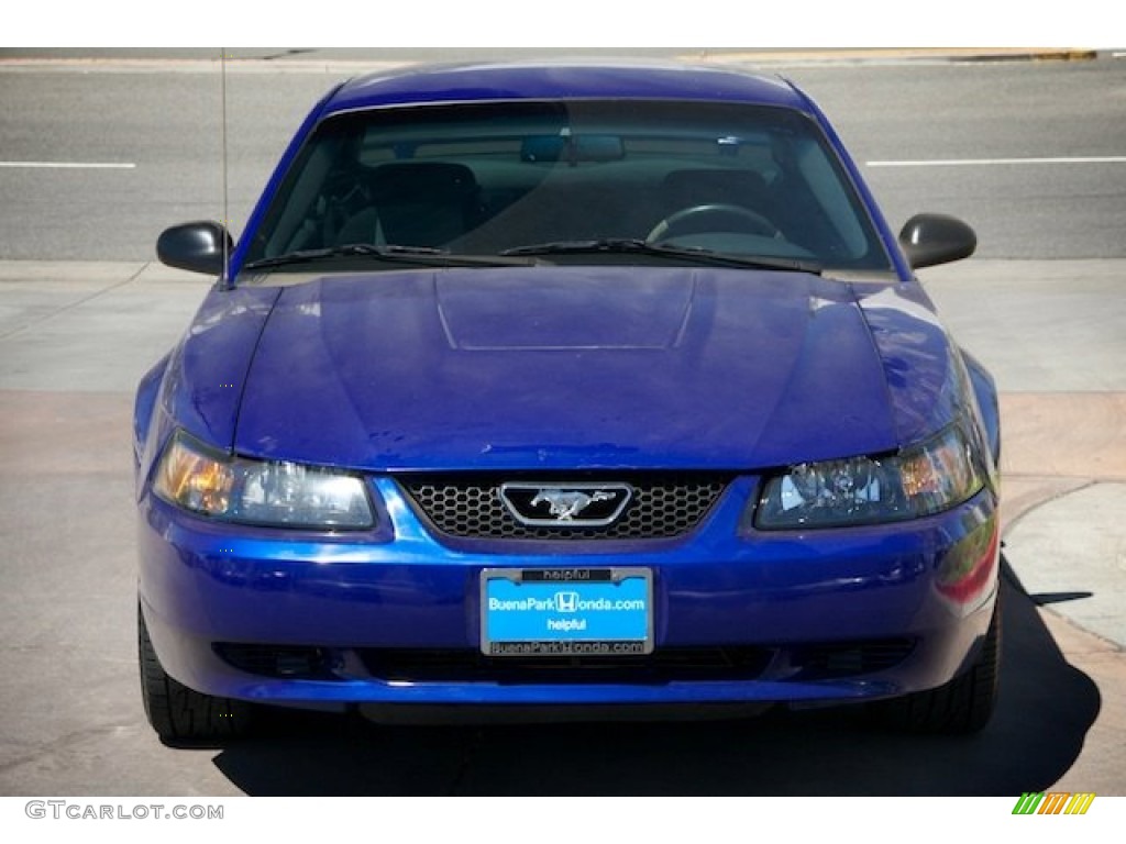 2004 Mustang V6 Coupe - Sonic Blue Metallic / Medium Graphite photo #8