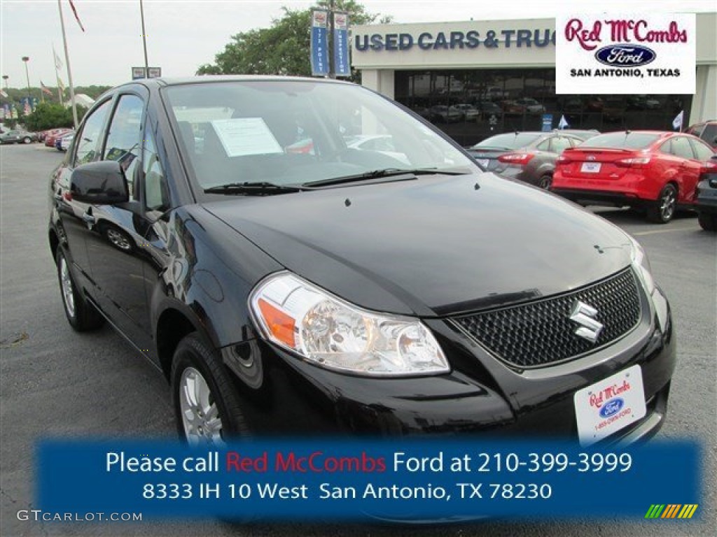 2013 SX4 Sedan LE Popular Package - Super Black Metallic / Black photo #1