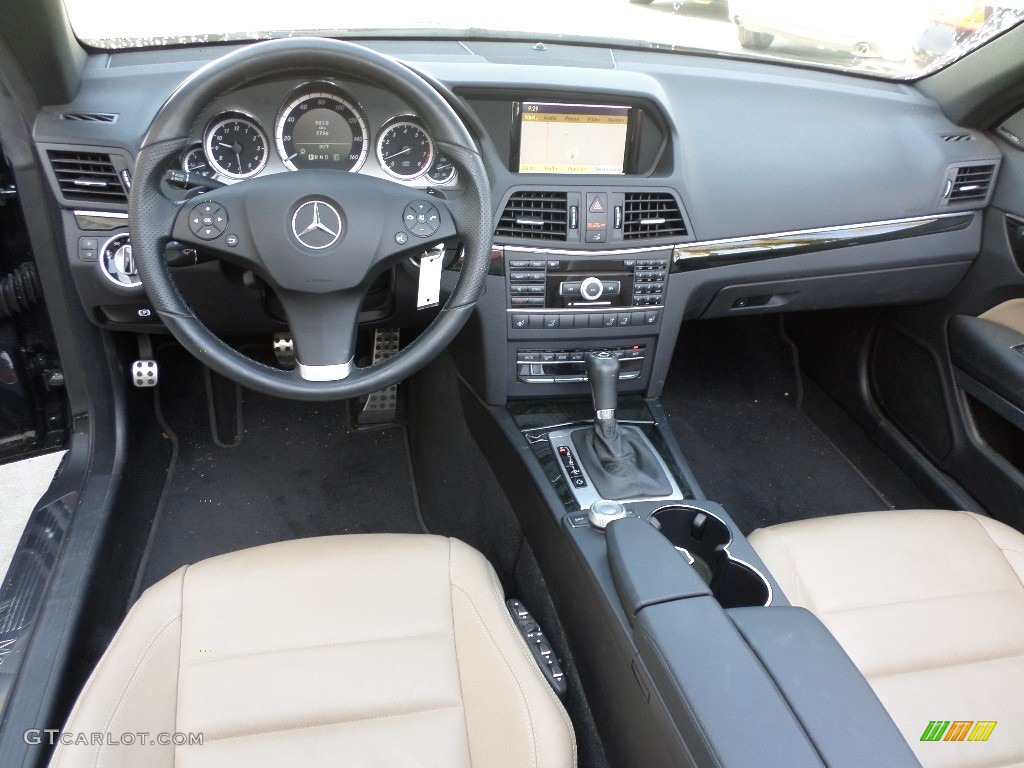 Almond/Black Interior 2011 Mercedes-Benz E 350 Cabriolet Photo #93145903