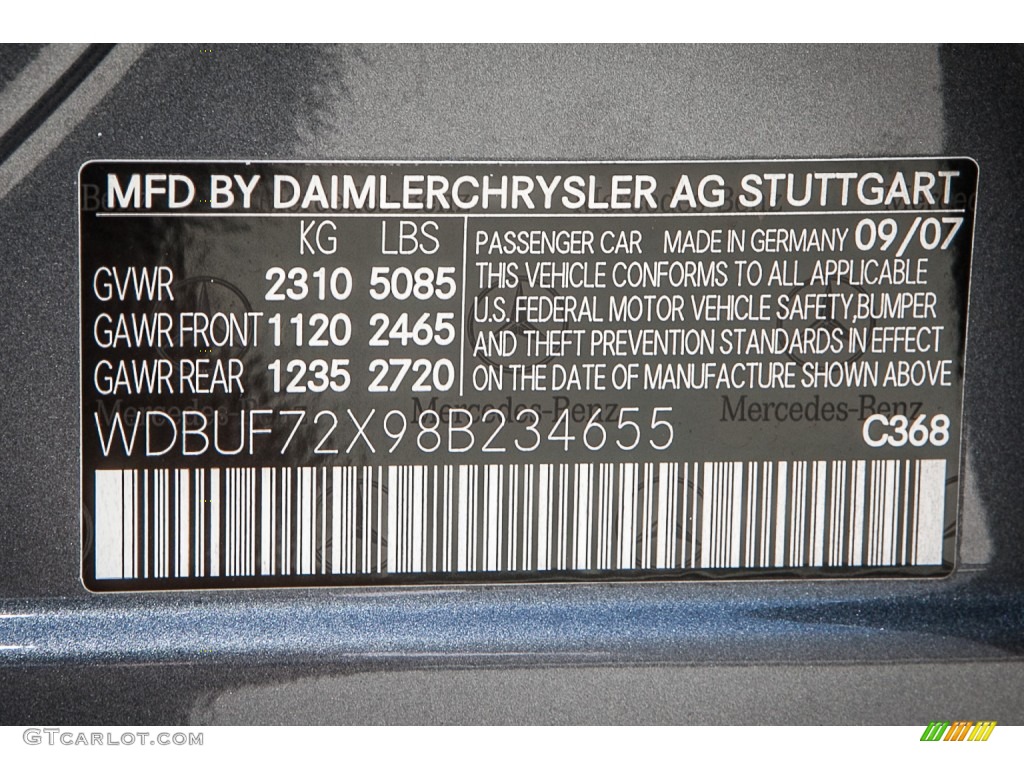 2008 E 550 Sedan - Flint Grey Metallic / Black photo #20