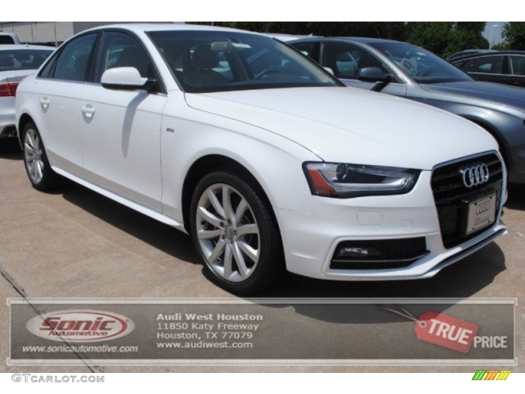 2014 A4 2.0T Sedan - Ibis White / Velvet Beige/Black photo #1