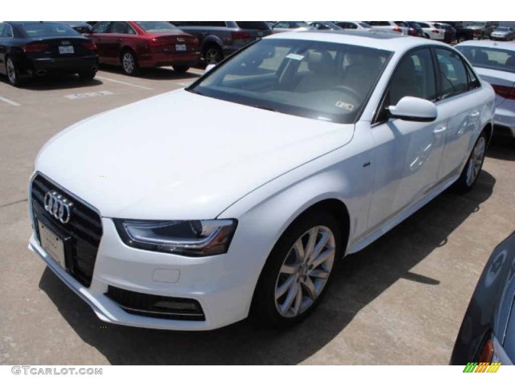 2014 A4 2.0T Sedan - Ibis White / Velvet Beige/Black photo #3