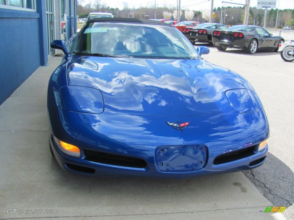 2002 Corvette Convertible - Electron Blue Metallic / Black photo #4