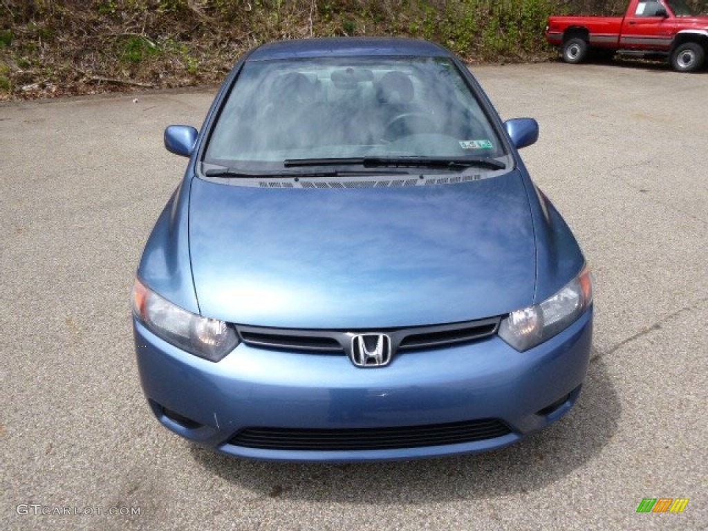 2007 Civic LX Coupe - Atomic Blue Metallic / Gray photo #3