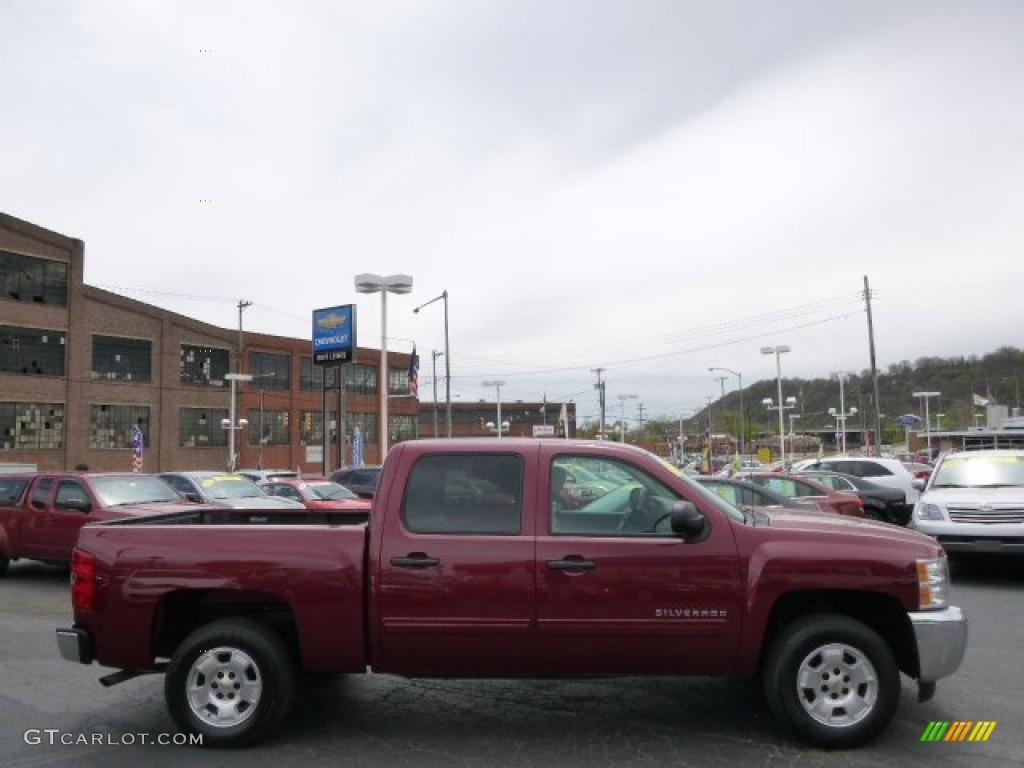 2013 Silverado 1500 LT Crew Cab - Deep Ruby Metallic / Light Cashmere/Dark Cashmere photo #1