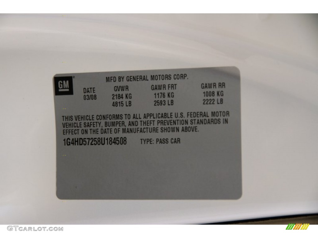 2008 Lucerne CXL - White Opal / Cocoa/Cashmere photo #17
