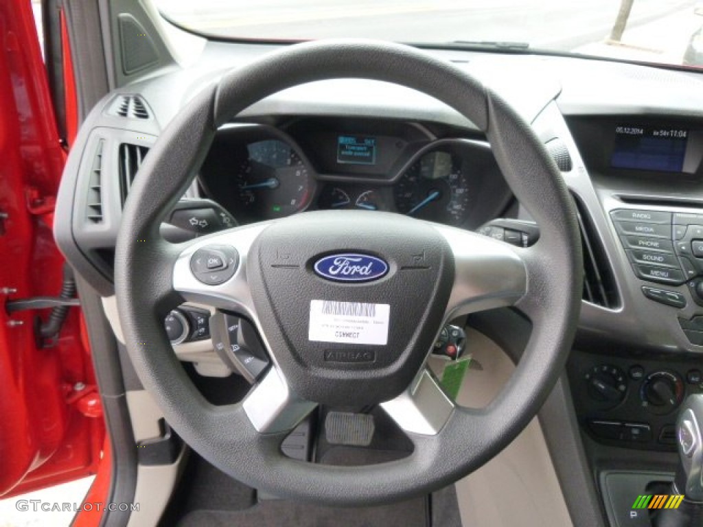 2014 Ford Transit Connect XLT Wagon Medium Stone Steering Wheel Photo #93181237