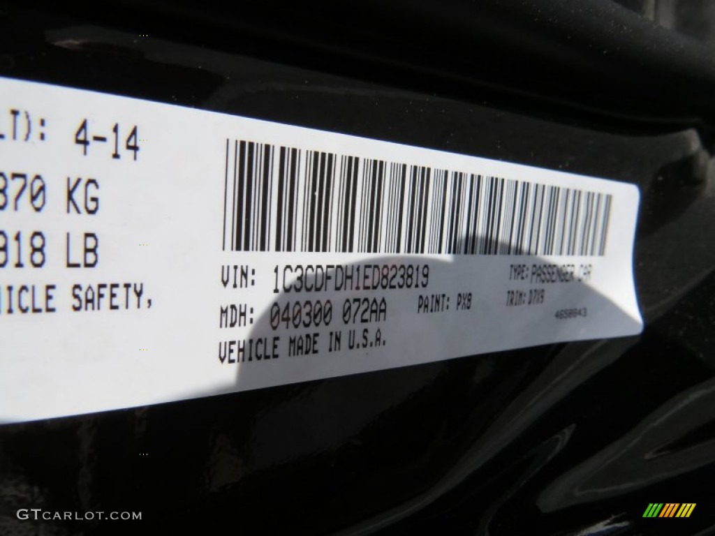 2014 Dart Color Code PX8 for Pitch Black Photo #93181834