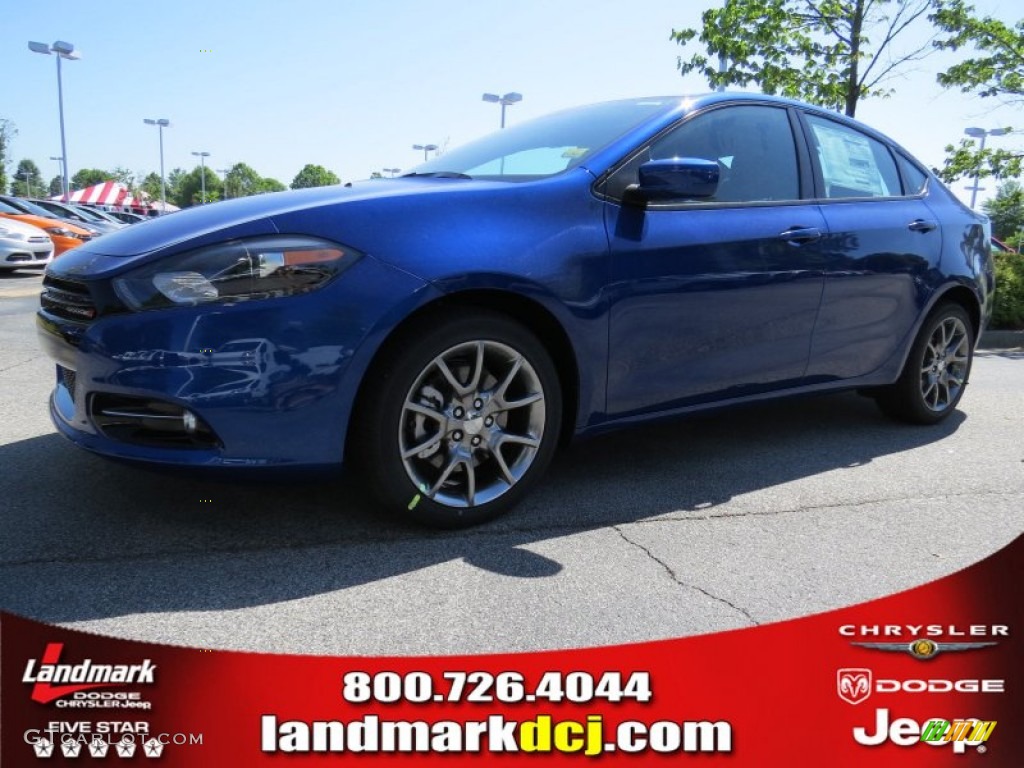 2014 Dart SXT - Blue Streak Pearl Coat / Black/Light Tungsten photo #1