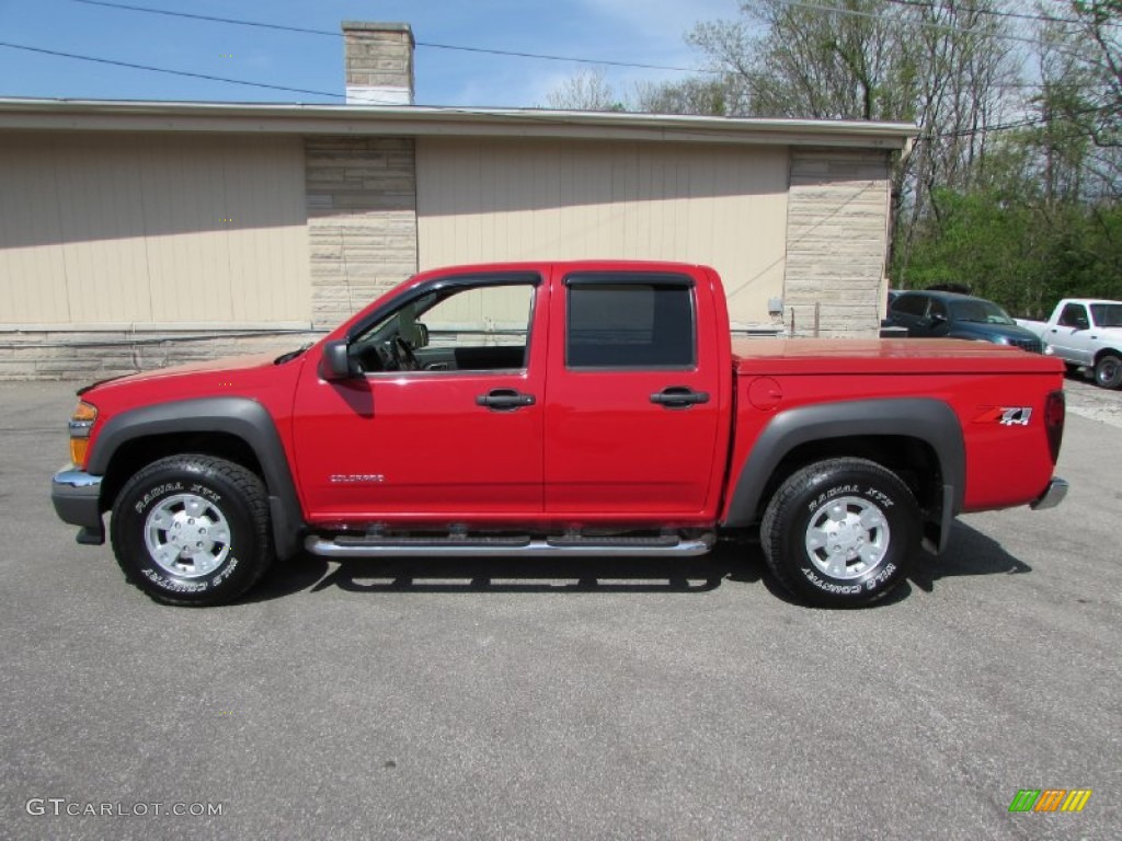 2004 Colorado LS Crew Cab 4x4 - Victory Red / Sport Pewter photo #1
