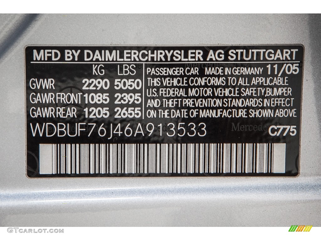 2006 E Color Code 775 for Iridium Silver Metallic Photo #93184792