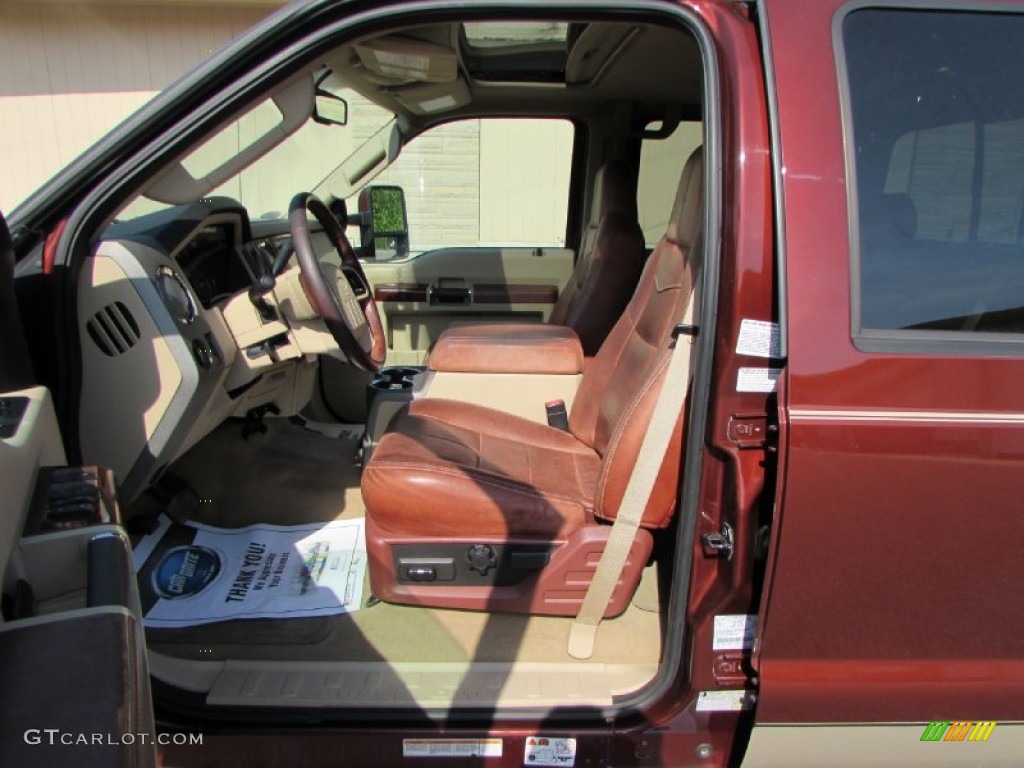 Chaparral Leather Interior 2008 Ford F450 Super Duty King Ranch Crew Cab 4x4 Dually Photo #93186547