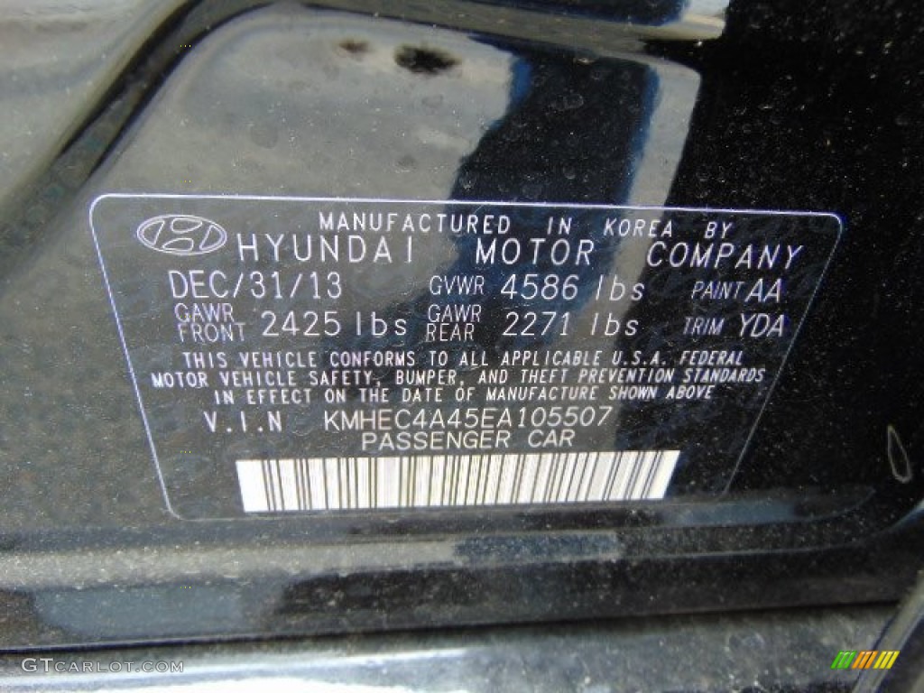 2014 Hyundai Sonata Hybrid Limited Color Code Photos