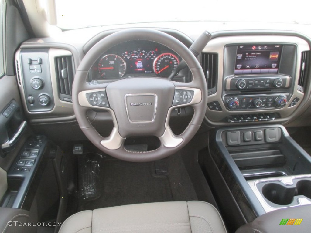 2015 GMC Sierra 3500HD Denali Crew Cab 4x4 Dual Rear Wheel Denali Cocoa/Light Cashmere Dashboard Photo #93193720