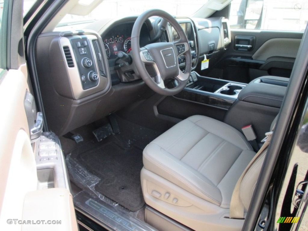 Denali Cocoa/Light Cashmere Interior 2015 GMC Sierra 3500HD Denali Crew Cab 4x4 Dual Rear Wheel Photo #93205907