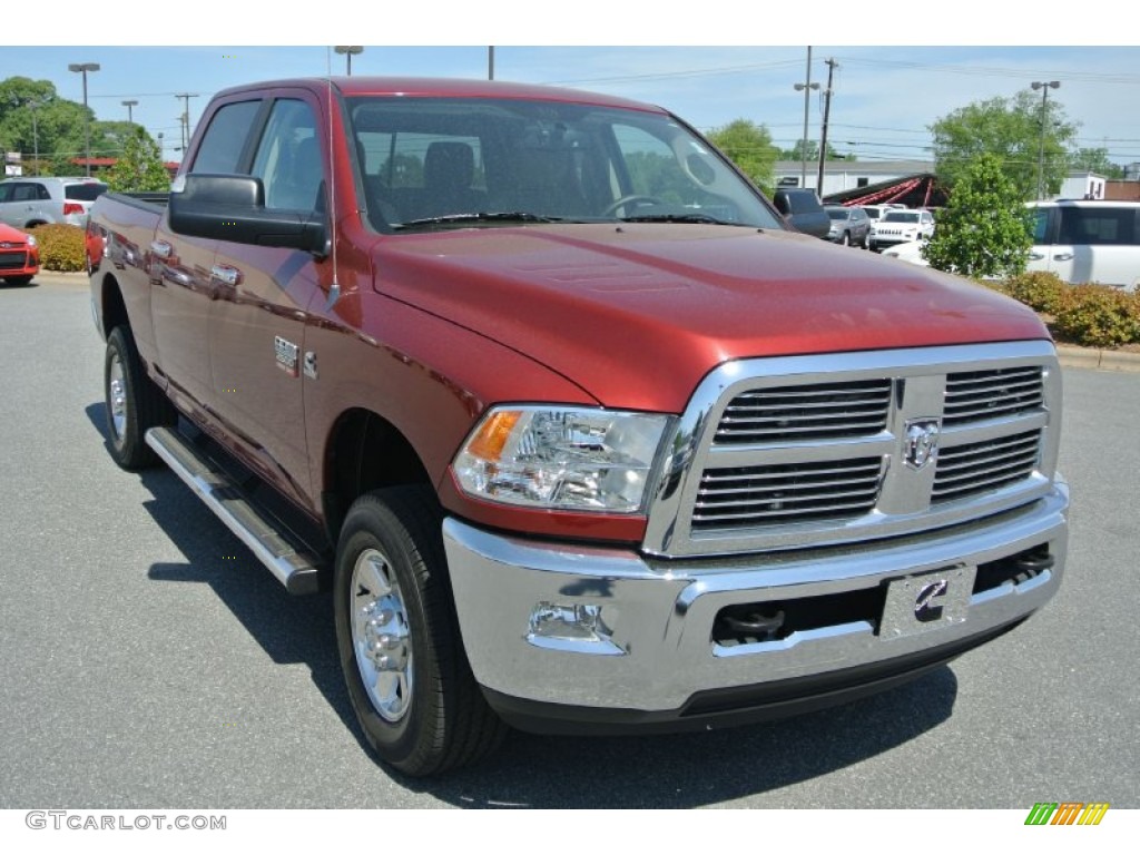 2012 Ram 2500 HD SLT Crew Cab 4x4 - Deep Molten Red Pearl / Light Pebble Beige/Bark Brown photo #2