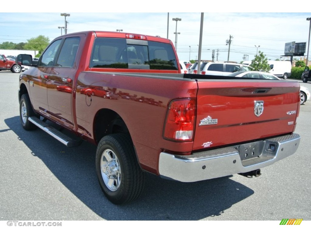 2012 Ram 2500 HD SLT Crew Cab 4x4 - Deep Molten Red Pearl / Light Pebble Beige/Bark Brown photo #4